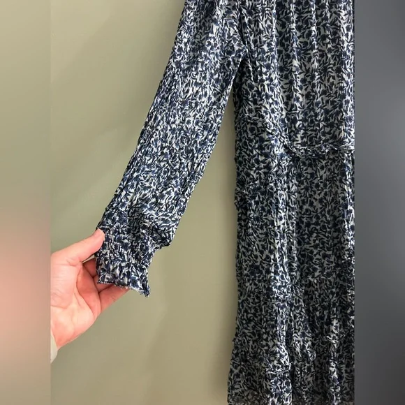 Boden Blue Print Ruffle Open Back Mini Dress - Picture 9 of 11